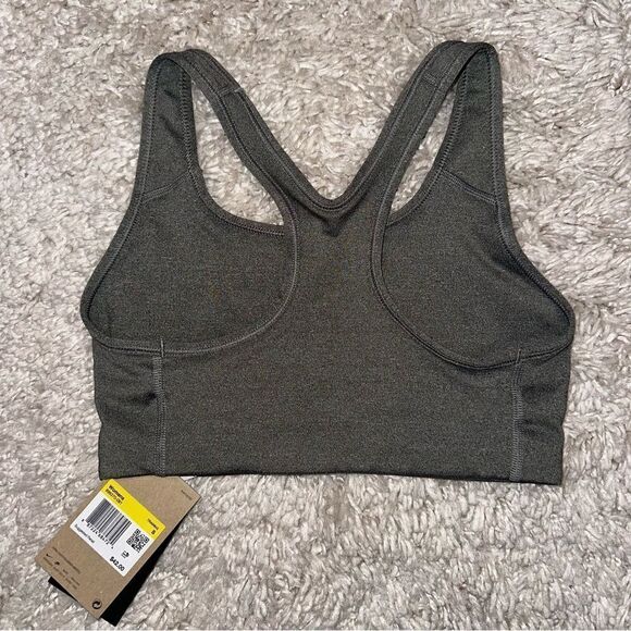 NWT Women’s Small Nike Dri-Fit Racerback Sports Bra Comfort Quick Dry Grey/Black - Picture 5 of 10
